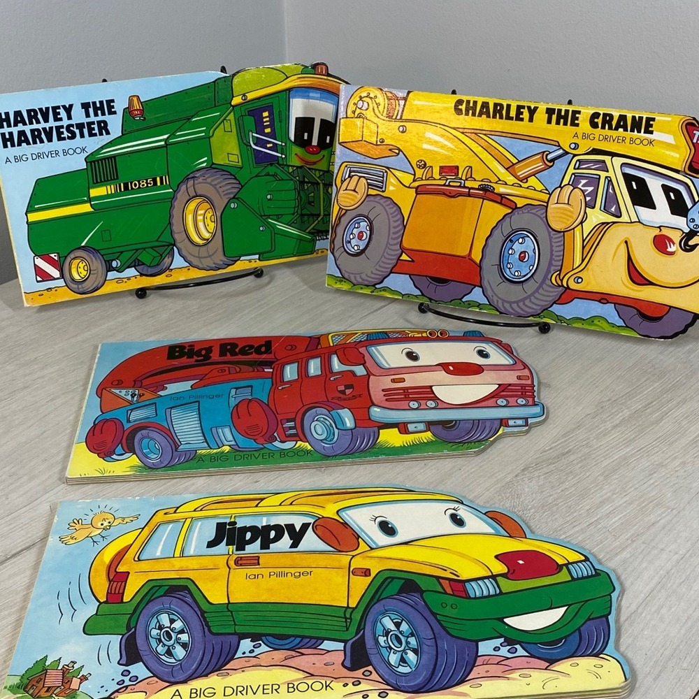 Lot of 4 Paradise Press Big Driver Board Book Ian Pillinger Harvey Charley Jippy